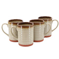Gibson Home Terra Bella 18.5oz Terracotta Mug Set – Smoke Grey (4 Piece)