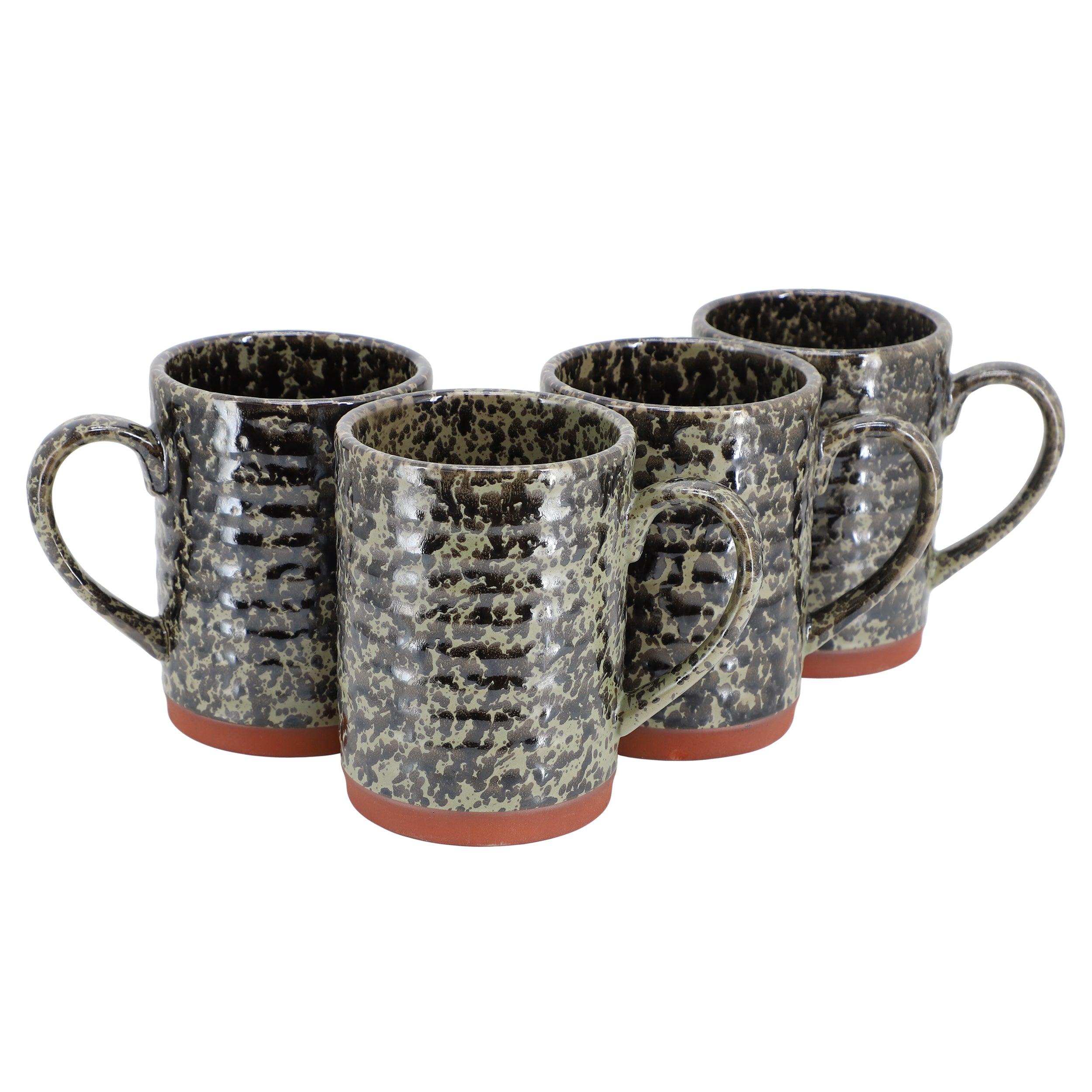 Gibson Home Terra Bella 18.5oz Terracotta Mug Set – Peacock Green (4 Piece)