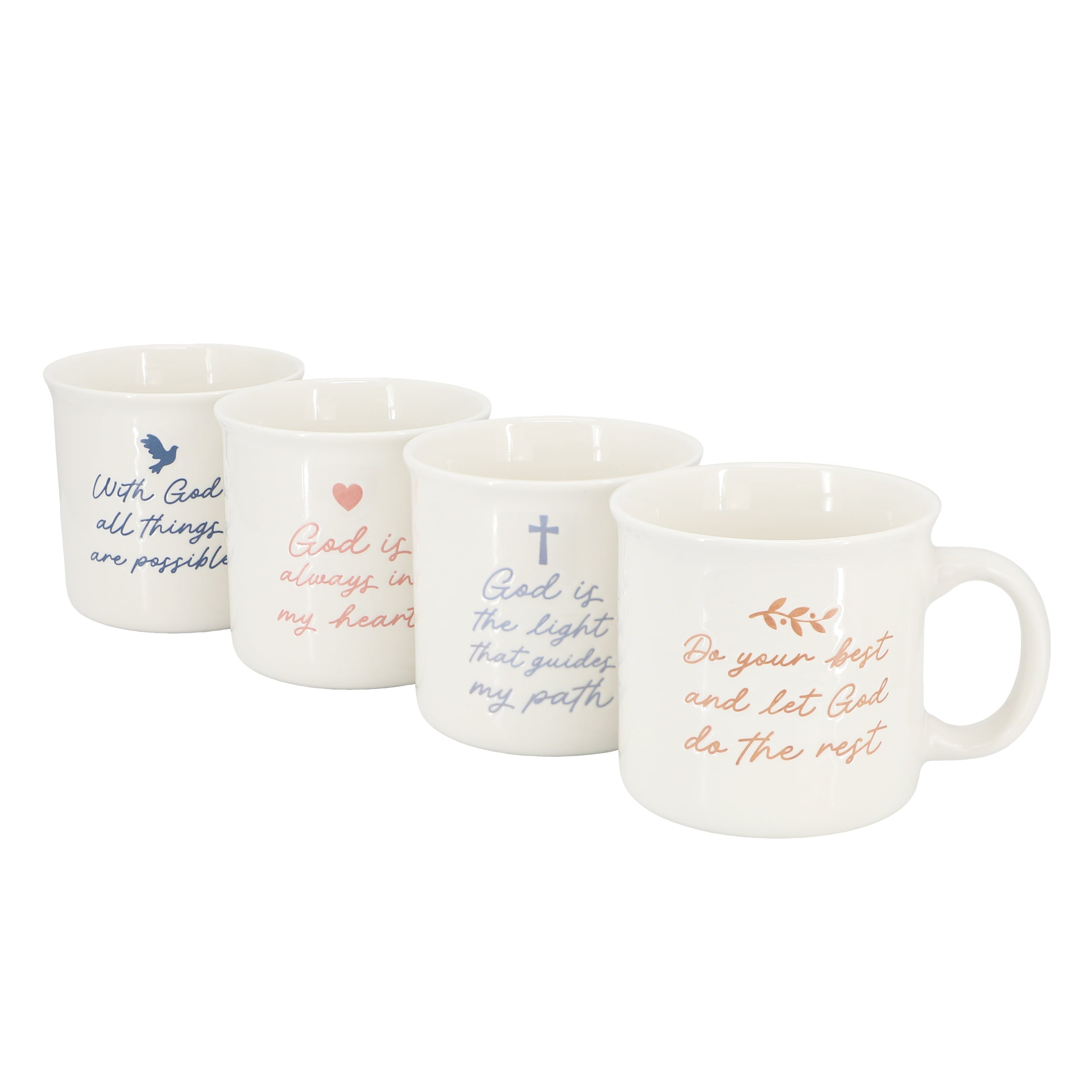 Gibson Home Daily Wisdom 21oz Stoneware Mug Set – Inspirational Coffee Mugs, 4 Piece,