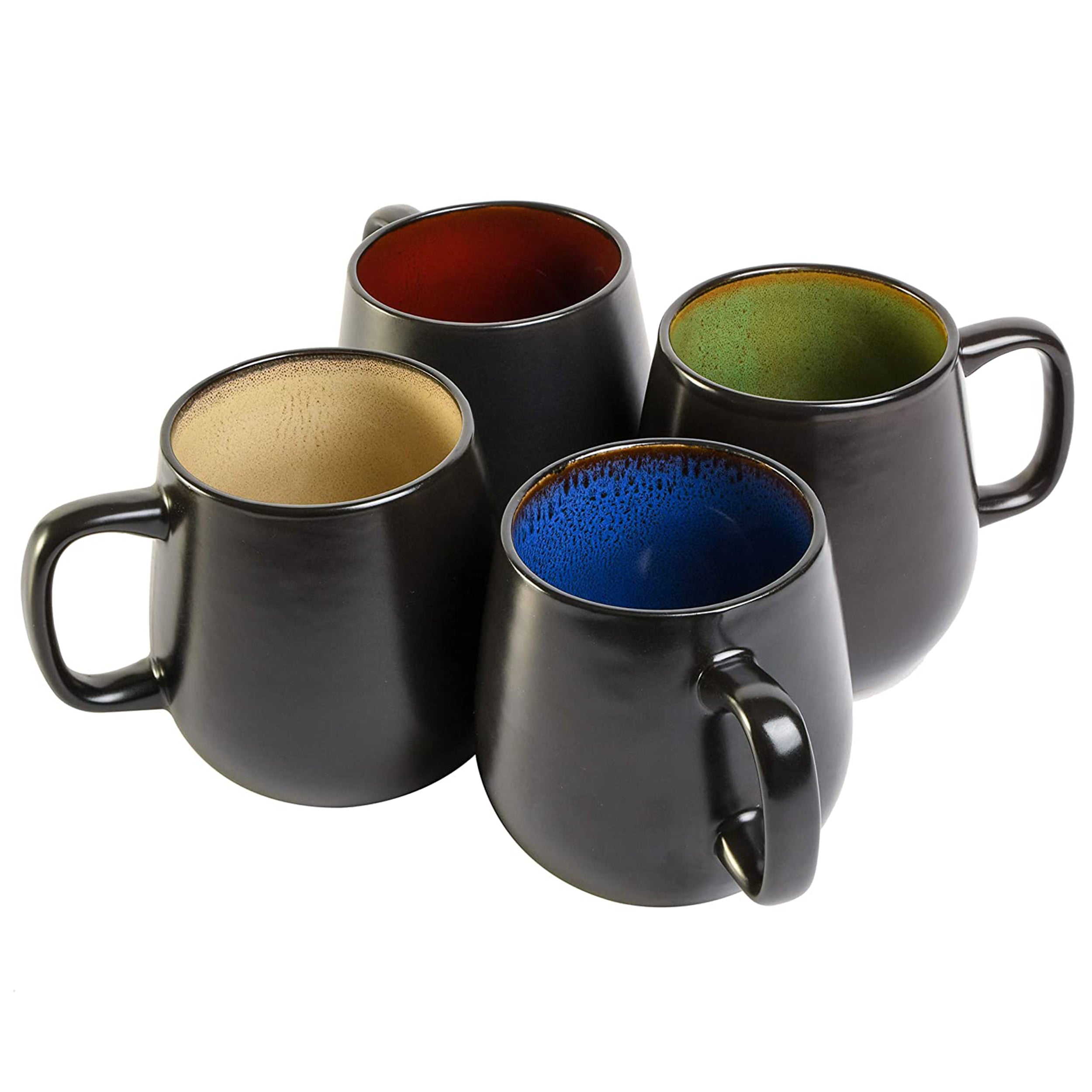 Gibson Home Soho Café 20oz Stoneware Mug Set – Assorted Colors (4 Piece)