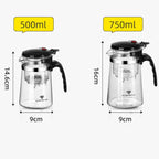 Large Capacity Glass Teapot with One-Touch Filter