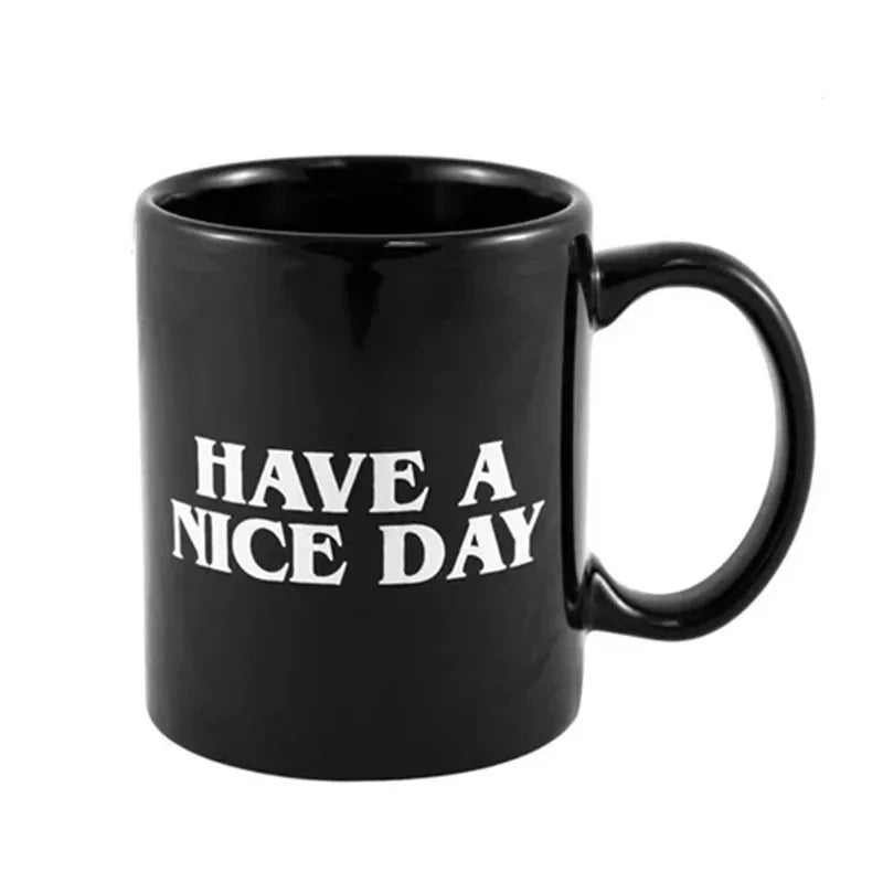 Ceramic Coffee Mug with Vertical Middle Finger