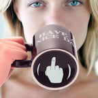 Ceramic Coffee Mug with Vertical Middle Finger