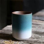 Japanese Stoneware Coffee Cup with Gradient Glaze