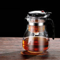 Large Capacity Glass Teapot with One-Touch Filter