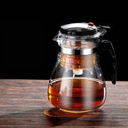 Large Capacity Glass Teapot with One-Touch Filter