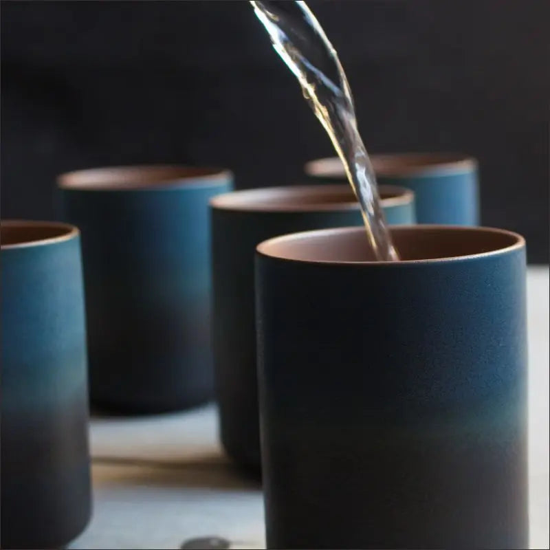Japanese Stoneware Coffee Cup with Gradient Glaze