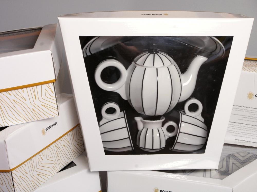 Retro Coffee & Tea Set – Czech Cubist Porcelain Design (Sarka Collection)