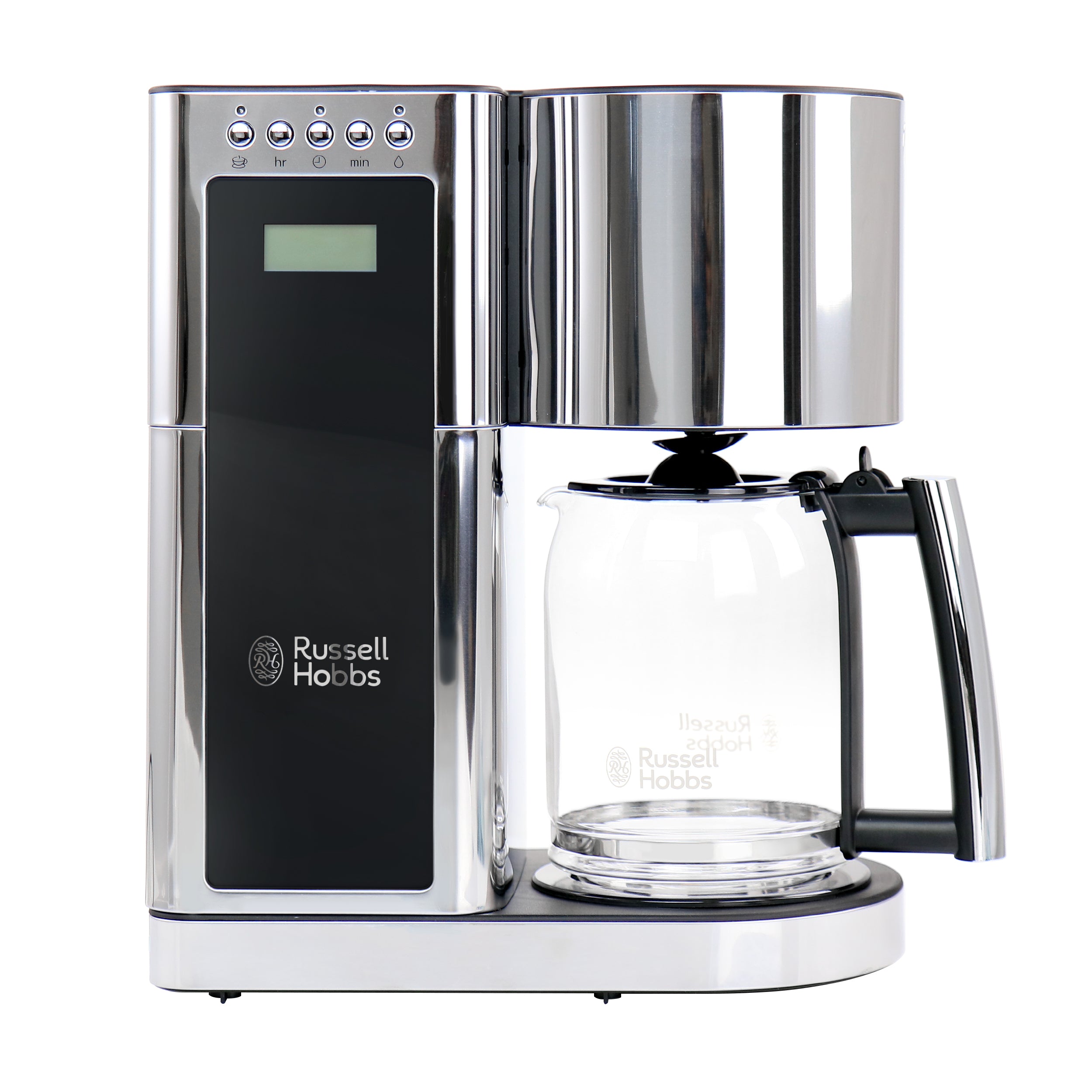 Russell Hobbs Glass 8-Cup Coffee Maker – Black & Stainless Steel Automatic Drip Coffeemaker