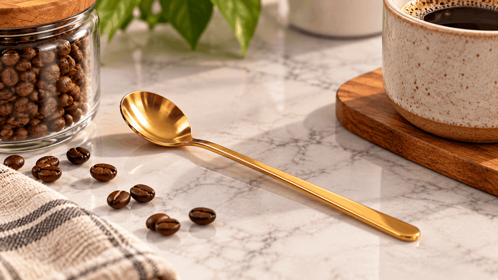 Set of four 6.7 inch coffee spoons