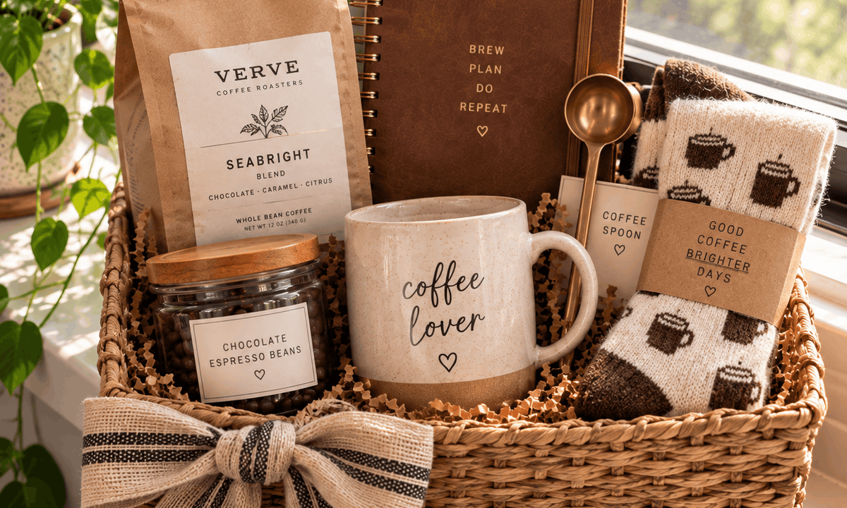 Coffee Gift Basket for Birthday Christmas