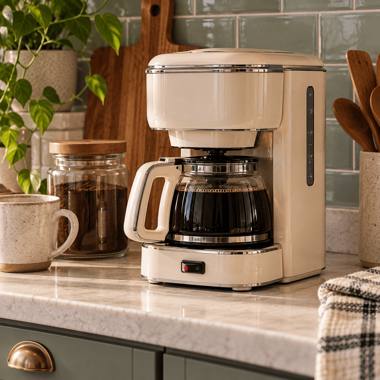 Nostalgia Classic Retro 10 Cup Coffee Maker with One-Touch Drip Brew