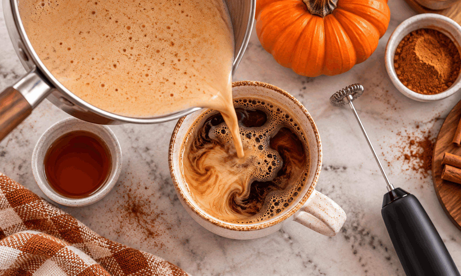 Brewing coffee into a mug